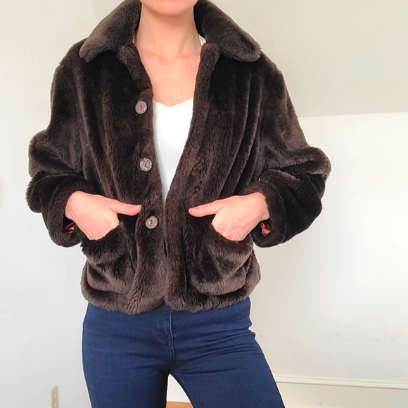 VINTAGE - Faux fur jacket - Picture 1 of 14